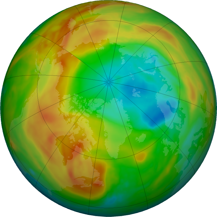Arctic ozone map for 11 April 2020